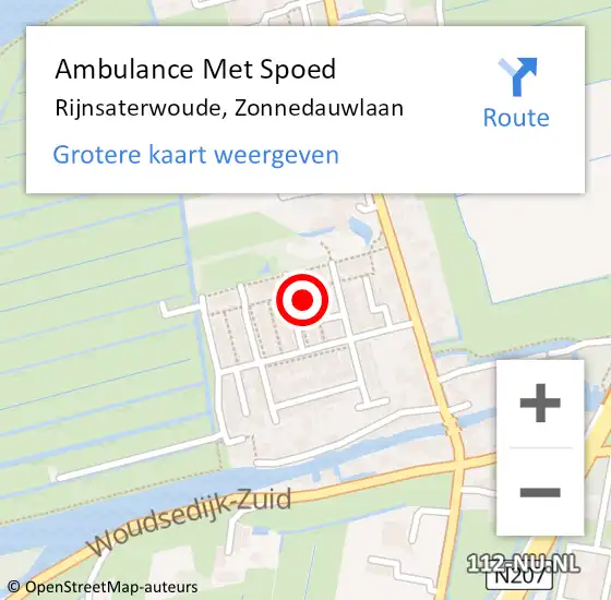 Locatie op kaart van de 112 melding: Ambulance Met Spoed Naar Rijnsaterwoude, Zonnedauwlaan op 18 augustus 2024 23:44