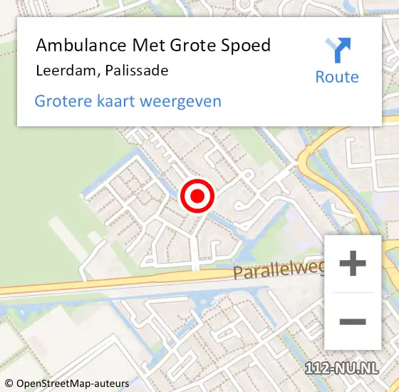 Locatie op kaart van de 112 melding: Ambulance Met Grote Spoed Naar Leerdam, Palissade op 19 augustus 2024 00:02