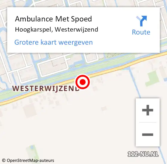 Locatie op kaart van de 112 melding: Ambulance Met Spoed Naar Hoogkarspel, Westerwijzend op 19 augustus 2024 00:05