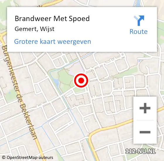 Locatie op kaart van de 112 melding: Brandweer Met Spoed Naar Gemert, Wijst op 19 augustus 2024 00:53