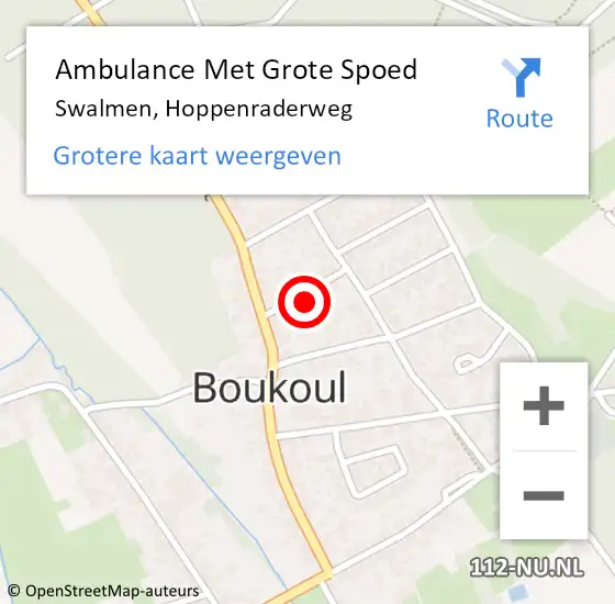 Locatie op kaart van de 112 melding: Ambulance Met Grote Spoed Naar Swalmen, Hoppenraderweg op 19 augustus 2024 03:00