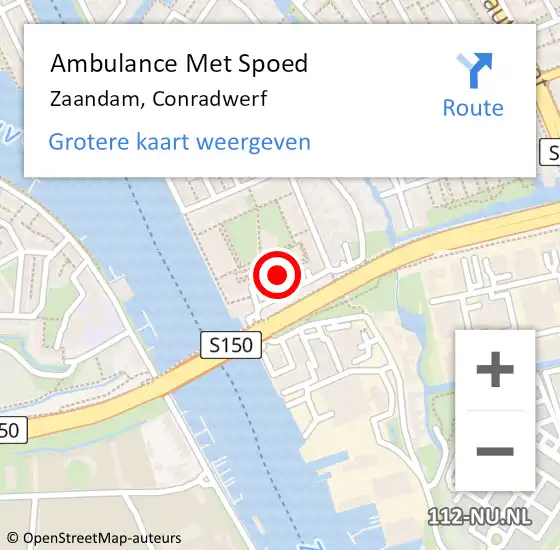 Locatie op kaart van de 112 melding: Ambulance Met Spoed Naar Zaandam, Conradwerf op 19 augustus 2024 03:27