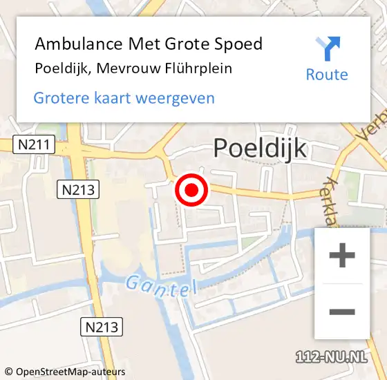 Locatie op kaart van de 112 melding: Ambulance Met Grote Spoed Naar Poeldijk, Mevrouw Flührplein op 19 augustus 2024 03:48