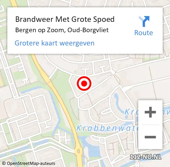 Locatie op kaart van de 112 melding: Brandweer Met Grote Spoed Naar Bergen op Zoom, Oud-Borgvliet op 19 augustus 2024 04:54