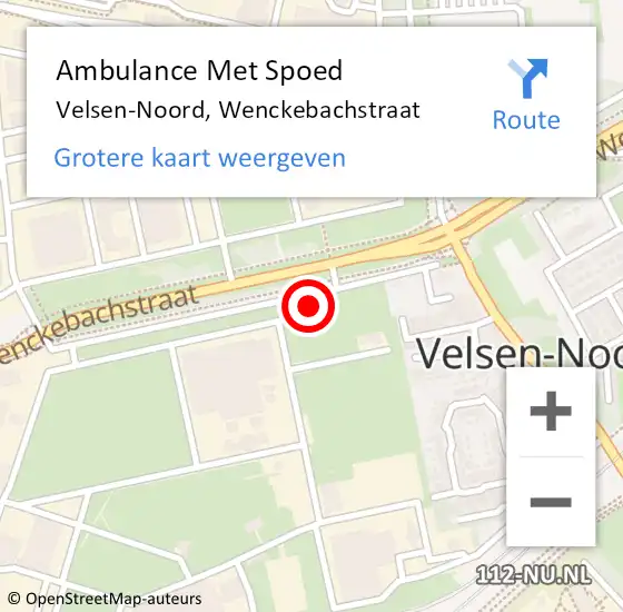 Locatie op kaart van de 112 melding: Ambulance Met Spoed Naar Velsen-Noord, Wenckebachstraat op 19 augustus 2024 05:26