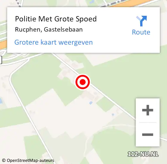 Locatie op kaart van de 112 melding: Politie Met Grote Spoed Naar Rucphen, Gastelsebaan op 19 augustus 2024 05:29