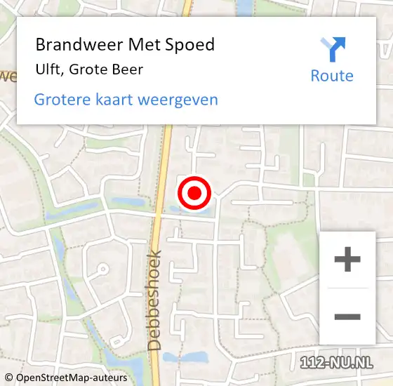 Locatie op kaart van de 112 melding: Brandweer Met Spoed Naar Ulft, Grote Beer op 16 oktober 2014 19:03