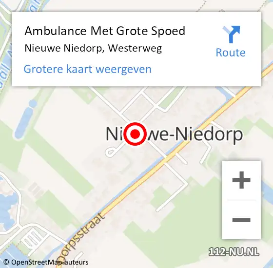 Locatie op kaart van de 112 melding: Ambulance Met Grote Spoed Naar Nieuwe Niedorp, Westerweg op 19 augustus 2024 06:22