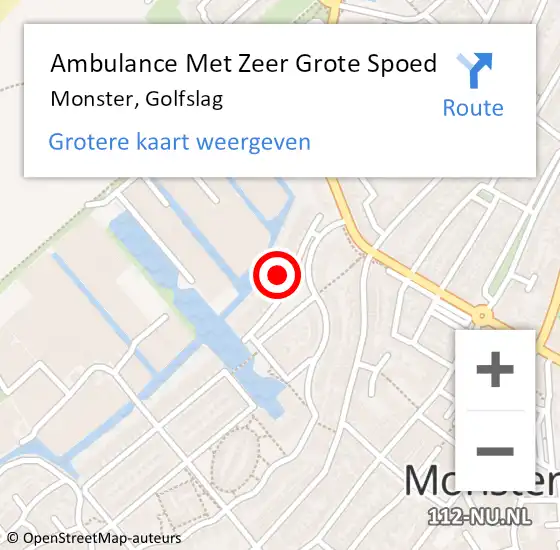 Locatie op kaart van de 112 melding: Ambulance Met Zeer Grote Spoed Naar Monster, Golfslag op 19 augustus 2024 06:56