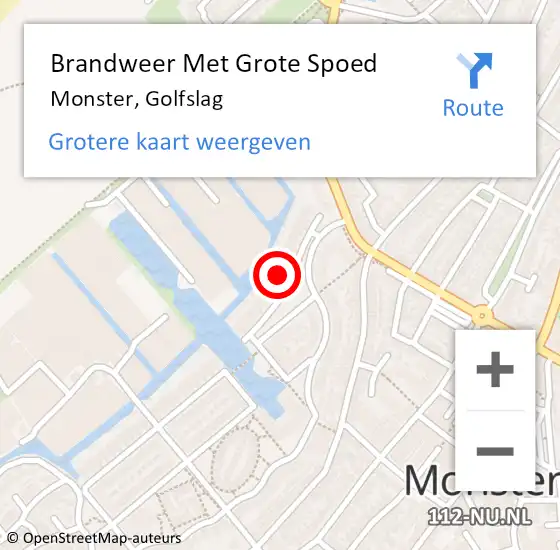 Locatie op kaart van de 112 melding: Brandweer Met Grote Spoed Naar Monster, Golfslag op 19 augustus 2024 07:13