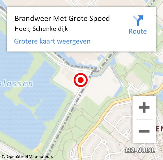 Locatie op kaart van de 112 melding: Brandweer Met Grote Spoed Naar Hoek, Schenkeldijk op 19 augustus 2024 08:39