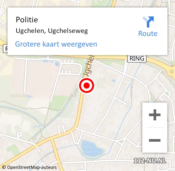 Locatie op kaart van de 112 melding: Politie Ugchelen, Ugchelseweg op 19 augustus 2024 09:03