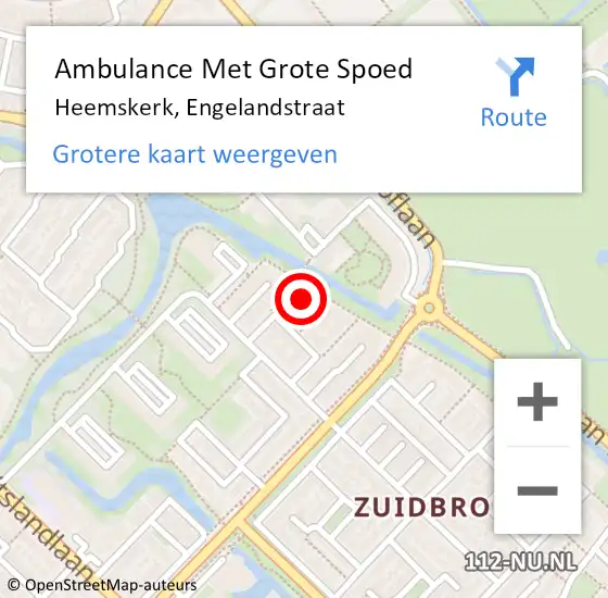 Locatie op kaart van de 112 melding: Ambulance Met Grote Spoed Naar Heemskerk, Engelandstraat op 19 augustus 2024 09:06