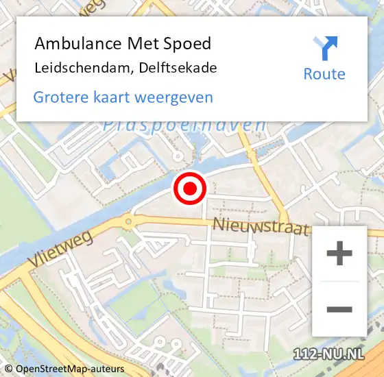 Locatie op kaart van de 112 melding: Ambulance Met Spoed Naar Leidschendam, Delftsekade op 19 augustus 2024 09:07