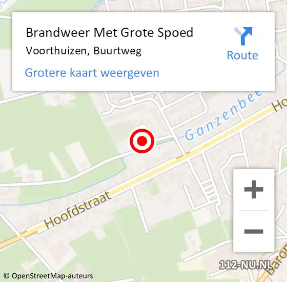 Locatie op kaart van de 112 melding: Brandweer Met Grote Spoed Naar Voorthuizen, Buurtweg op 19 augustus 2024 09:21