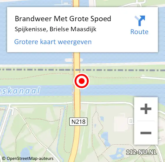 Locatie op kaart van de 112 melding: Brandweer Met Grote Spoed Naar Spijkenisse, Brielse Maasdijk op 19 augustus 2024 09:21