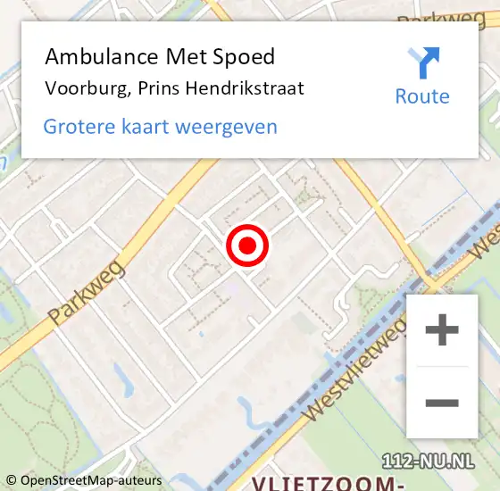 Locatie op kaart van de 112 melding: Ambulance Met Spoed Naar Voorburg, Prins Hendrikstraat op 19 augustus 2024 09:26