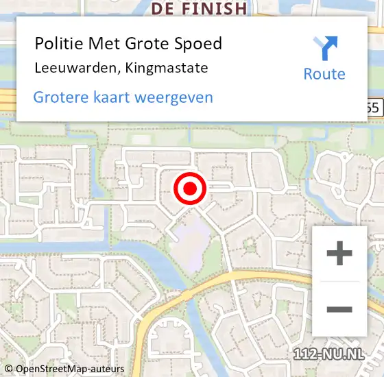 Locatie op kaart van de 112 melding: Politie Met Grote Spoed Naar Leeuwarden, Kingmastate op 19 augustus 2024 12:13