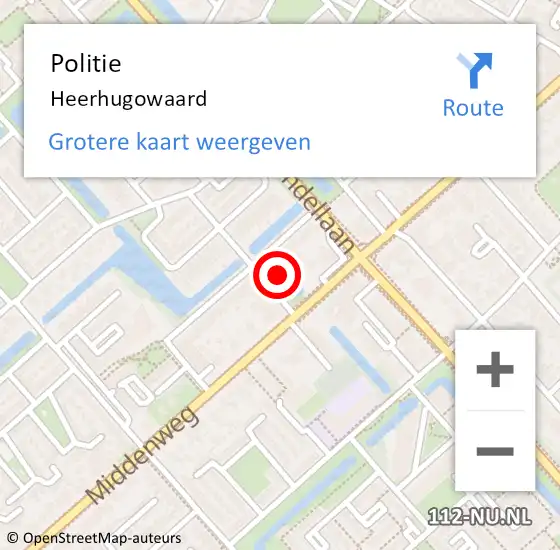 Locatie op kaart van de 112 melding: Politie Heerhugowaard op 19 augustus 2024 12:33