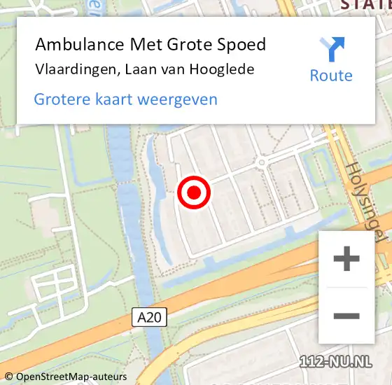 Locatie op kaart van de 112 melding: Ambulance Met Grote Spoed Naar Vlaardingen, Laan van Hooglede op 19 augustus 2024 12:39