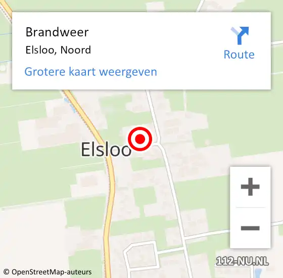 Locatie op kaart van de 112 melding: Brandweer Elsloo, Noord op 19 augustus 2024 13:30