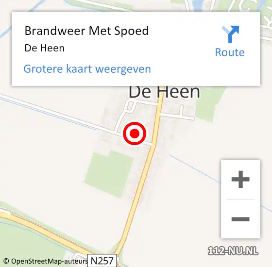 Locatie op kaart van de 112 melding: Brandweer Met Spoed Naar De Heen op 19 augustus 2024 14:23