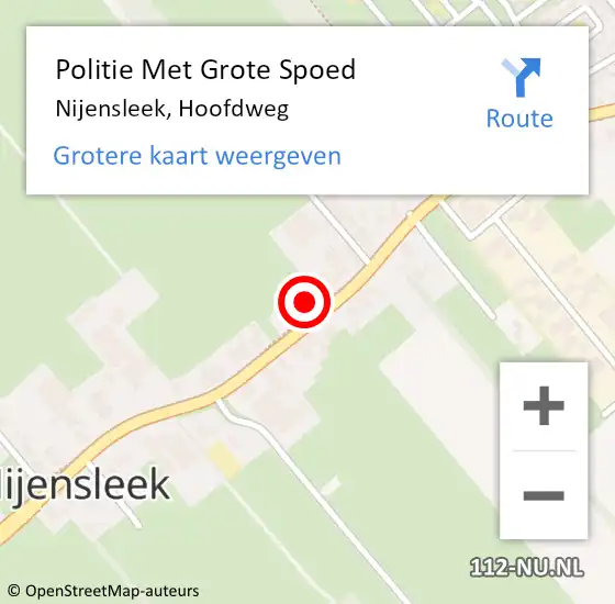 Locatie op kaart van de 112 melding: Politie Met Grote Spoed Naar Nijensleek, Hoofdweg op 19 augustus 2024 14:52