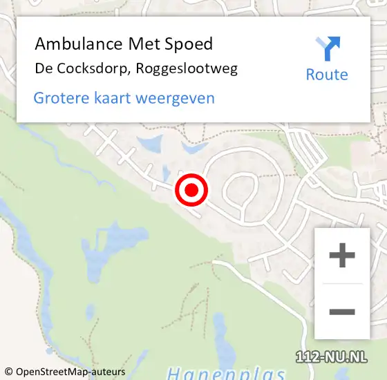 Locatie op kaart van de 112 melding: Ambulance Met Spoed Naar De Cocksdorp, Roggeslootweg op 19 augustus 2024 14:52