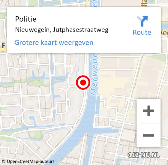 Locatie op kaart van de 112 melding: Politie Nieuwegein, Jutphasestraatweg op 19 augustus 2024 15:19