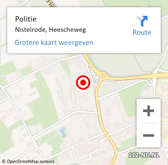 Locatie op kaart van de 112 melding: Politie Nistelrode, Heescheweg op 19 augustus 2024 15:23