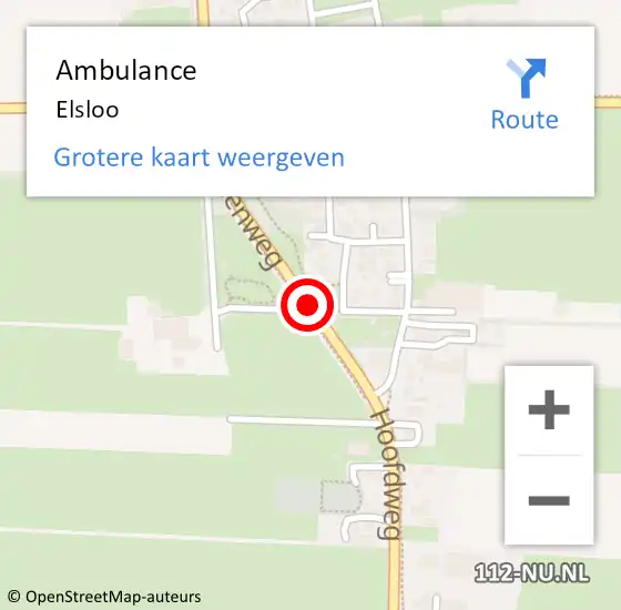 Locatie op kaart van de 112 melding: Ambulance Elsloo op 19 augustus 2024 15:38