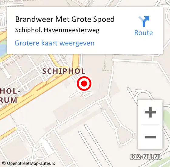 Locatie op kaart van de 112 melding: Brandweer Met Grote Spoed Naar Schiphol, Havenmeesterweg op 19 augustus 2024 15:45