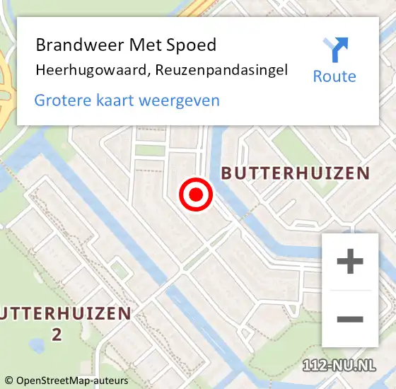 Locatie op kaart van de 112 melding: Brandweer Met Spoed Naar Heerhugowaard, Reuzenpandasingel op 19 augustus 2024 15:47