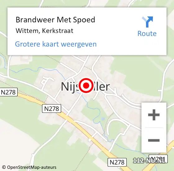 Locatie op kaart van de 112 melding: Brandweer Met Spoed Naar Wittem, Kerkstraat op 19 augustus 2024 16:16