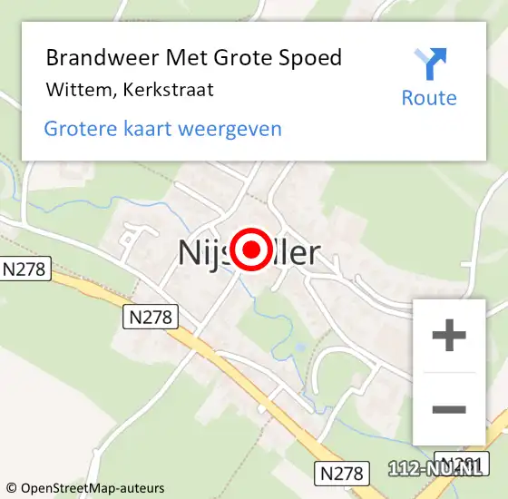 Locatie op kaart van de 112 melding: Brandweer Met Grote Spoed Naar Wittem, Kerkstraat op 19 augustus 2024 16:17