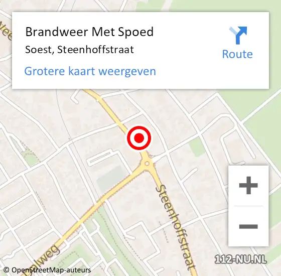 Locatie op kaart van de 112 melding: Brandweer Met Spoed Naar Soest, Steenhoffstraat op 19 augustus 2024 17:07