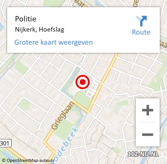 Locatie op kaart van de 112 melding: Politie Nijkerk, Hoefslag op 19 augustus 2024 17:10