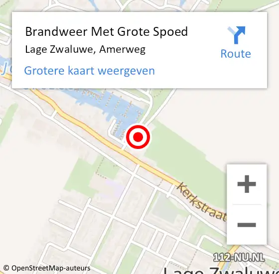 Locatie op kaart van de 112 melding: Brandweer Met Grote Spoed Naar Lage Zwaluwe, Amerweg op 19 augustus 2024 17:11