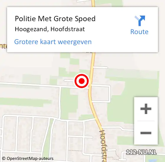 Locatie op kaart van de 112 melding: Politie Met Grote Spoed Naar Hoogezand, Hoofdstraat op 19 augustus 2024 17:45