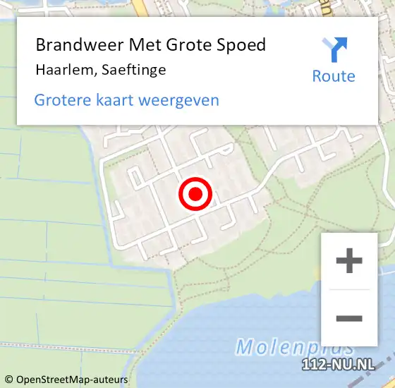 Locatie op kaart van de 112 melding: Brandweer Met Grote Spoed Naar Haarlem, Saeftinge op 19 augustus 2024 18:08