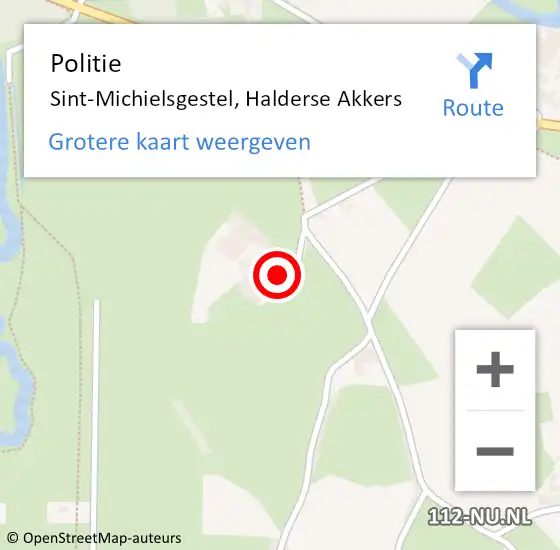 Locatie op kaart van de 112 melding: Politie Sint-Michielsgestel, Halderse Akkers op 19 augustus 2024 18:54