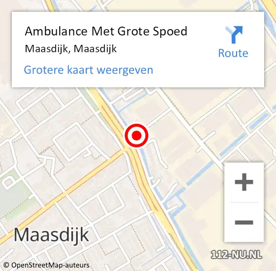 Locatie op kaart van de 112 melding: Ambulance Met Grote Spoed Naar Maasdijk, Maasdijk op 19 augustus 2024 19:22