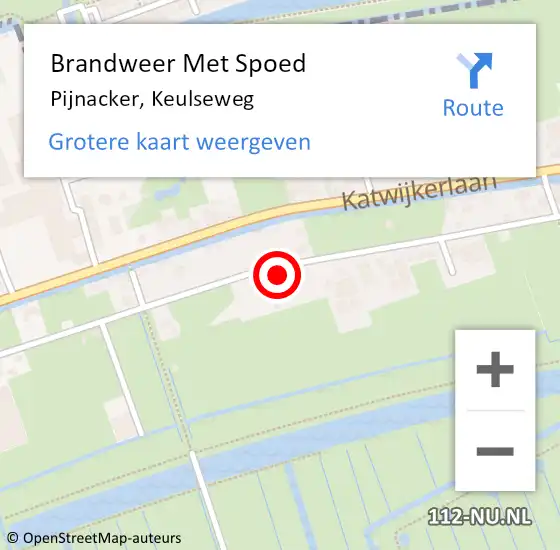 Locatie op kaart van de 112 melding: Brandweer Met Spoed Naar Pijnacker, Keulseweg op 19 augustus 2024 19:34