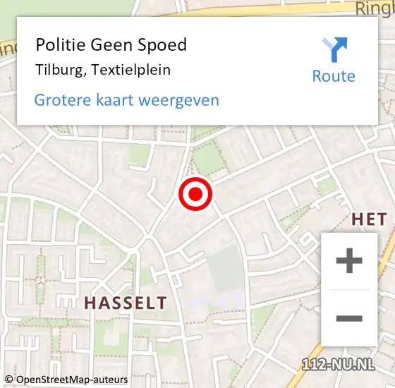 Locatie op kaart van de 112 melding: Politie Geen Spoed Naar Tilburg, Textielplein op 19 augustus 2024 19:39