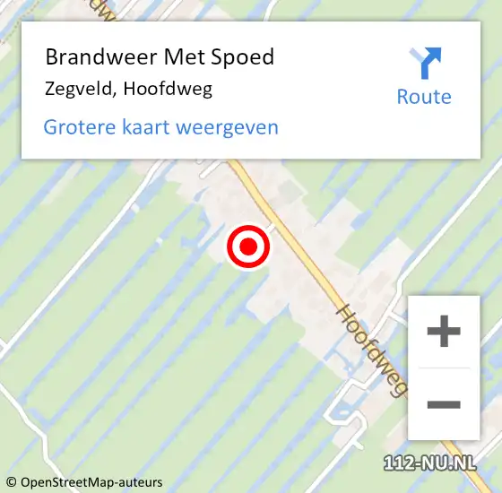 Locatie op kaart van de 112 melding: Brandweer Met Spoed Naar Zegveld, Hoofdweg op 19 augustus 2024 19:52