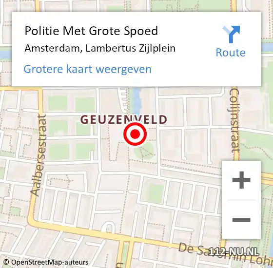 Locatie op kaart van de 112 melding: Politie Met Grote Spoed Naar Amsterdam, Lambertus Zijlplein op 19 augustus 2024 20:26