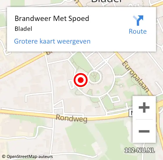 Locatie op kaart van de 112 melding: Brandweer Met Spoed Naar Bladel op 19 augustus 2024 20:42