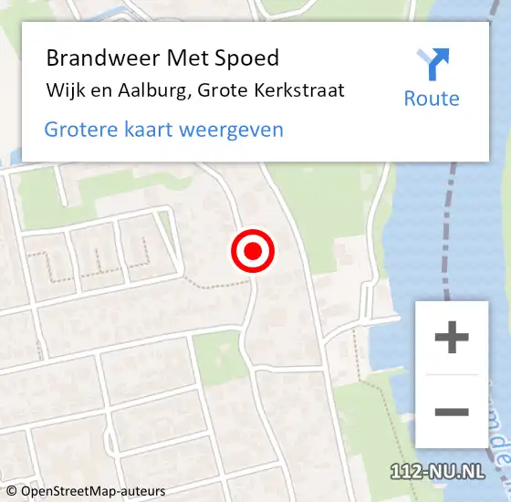 Locatie op kaart van de 112 melding: Brandweer Met Spoed Naar Wijk en Aalburg, Grote Kerkstraat op 19 augustus 2024 23:07