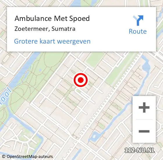 Locatie op kaart van de 112 melding: Ambulance Met Spoed Naar Zoetermeer, Sumatra op 19 augustus 2024 23:32