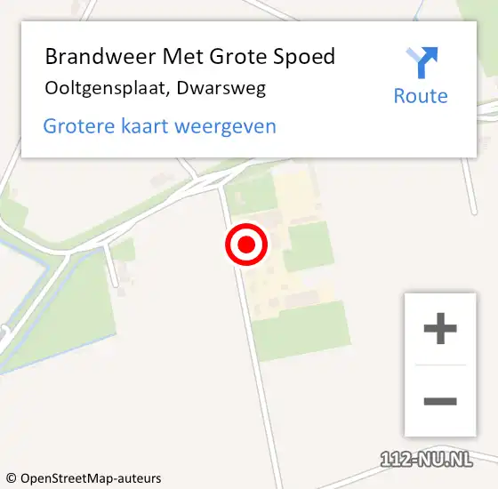 Locatie op kaart van de 112 melding: Brandweer Met Grote Spoed Naar Ooltgensplaat, Dwarsweg op 16 oktober 2014 21:22